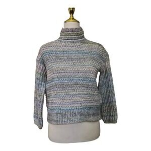 Club Monaco Womens Small Spacedye‎ Texture Wool-Blend Sweater